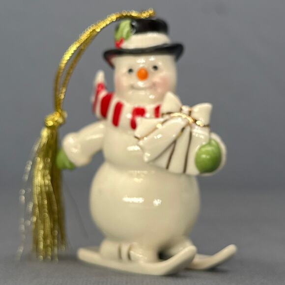 Lenox Very Merry Porcelain Ornament Set of 2 Snowman Penguin Holiday Christmas - Picture 4 of 16